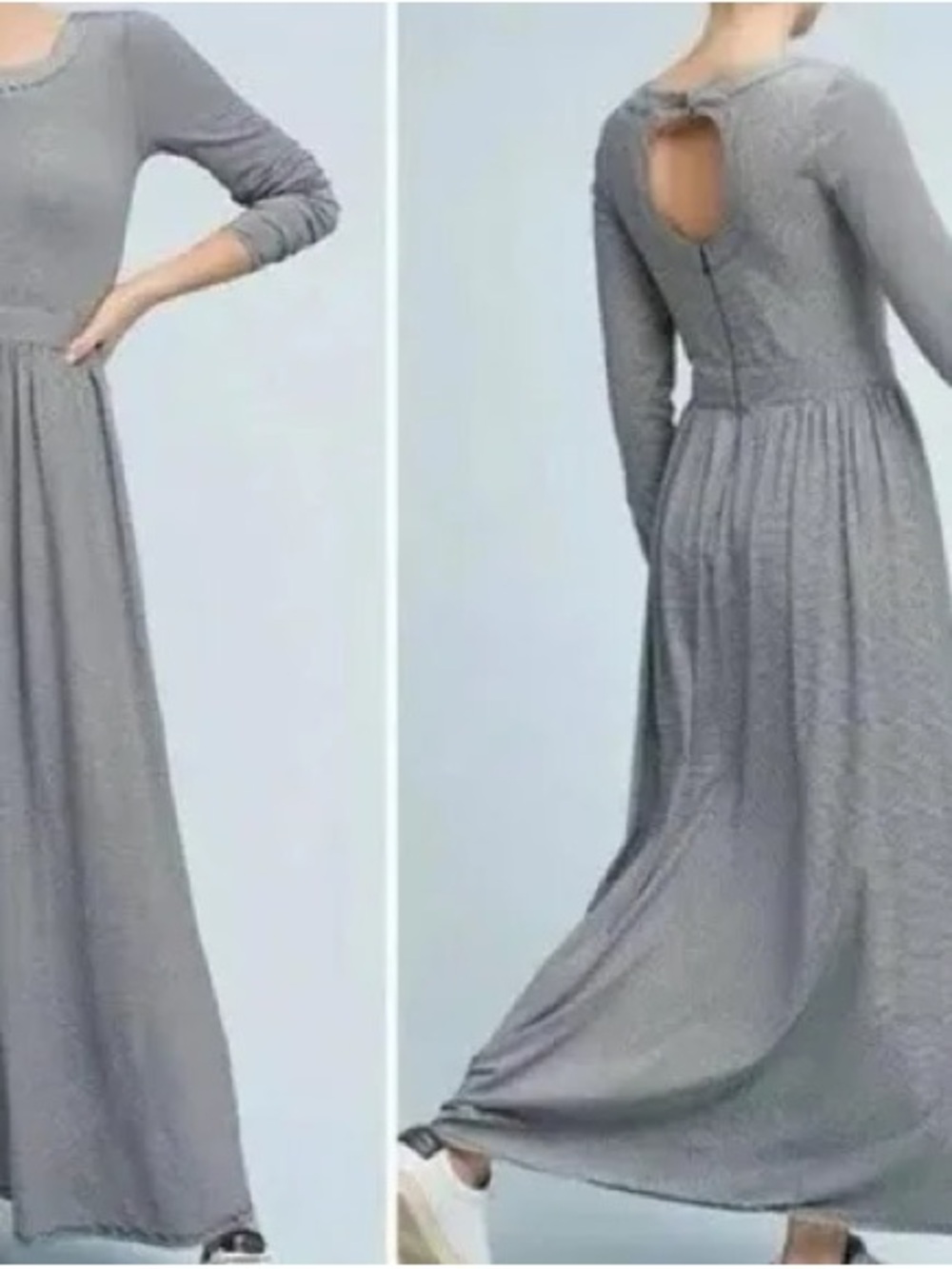 Anthropologie Sunday in Brooklyn Striped Black & White Maxi Long Sleeve Dress